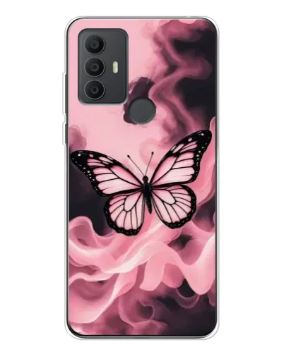 Чехол для TCL 306 с картинкой «Бабочка в дыму» Чехол для TCL 306 с картинкой «Бабочка в дыму»