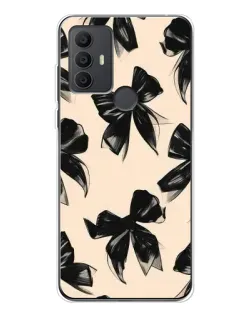 Чехол для TCL 306 с картинкой «Паттерн черные банты»