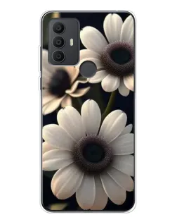 Чехол для TCL 306 с картинкой «Белые маргаритки макро»