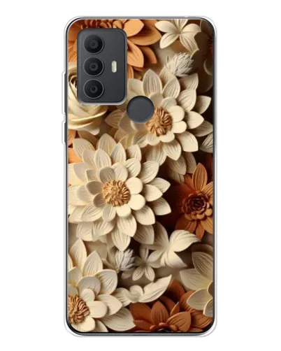 Чехол для TCL 306 с картинкой «Бежевый флористический декор» Чехол для TCL 306 с картинкой «Бежевый флористический декор»