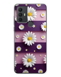 Чехол для TCL 306 с картинкой «Ромашки на фиолетовом»