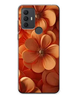 Чехол для TCL 306 с картинкой «Оранжевый макро цветок»