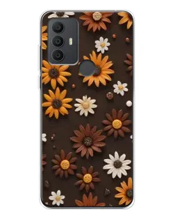Чехол для TCL 306 с картинкой «Узор из маленьких подсолнухов»