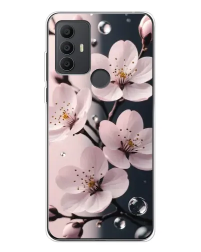 Чехол для TCL 306 с картинкой «Нежная сакура и капли» Чехол для TCL 306 с картинкой «Нежная сакура и капли»