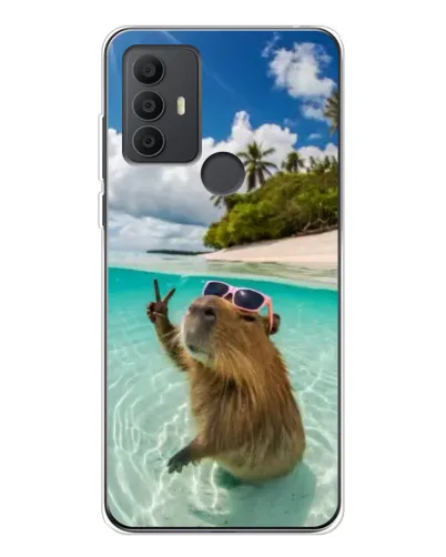 Чехол для TCL 306 с картинкой «Капибара на море» Чехол для TCL 306 с картинкой «Капибара на море»