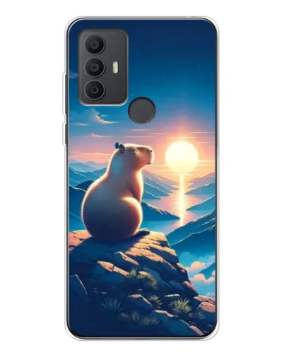 Чехол для TCL 306 с картинкой «Закат солнца с капибарой» Чехол для TCL 306 с картинкой «Закат солнца с капибарой»