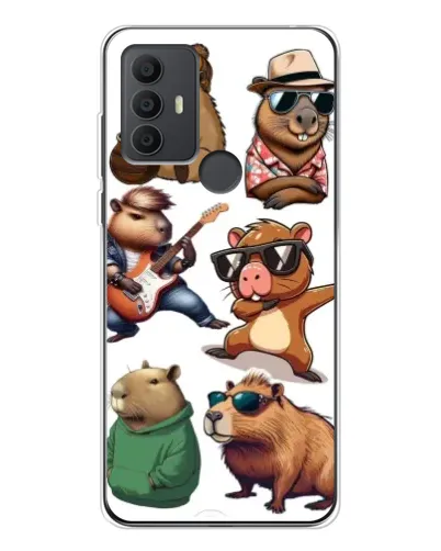 Чехол для TCL 306 с картинкой «Крутые капибары музыканты» Чехол для TCL 306 с картинкой «Крутые капибары музыканты»
