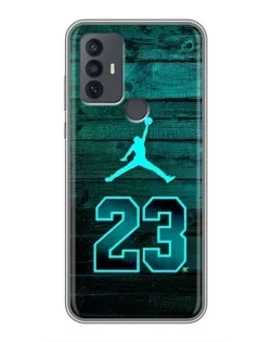 Чехол для TCL 30E с картинкой «Jordan Cyan 23»