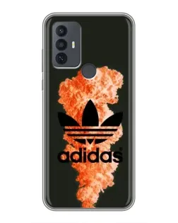 Чехол для TCL 30E с картинкой «Оранжевый дым Adidas»