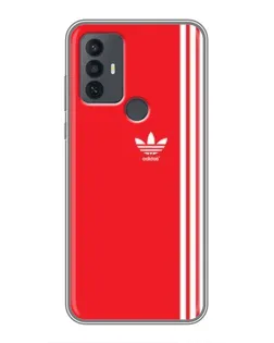 Чехол для TCL 30E с картинкой «Красный минимализм Adidas»