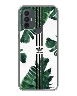 Чехол для TCL 30E с картинкой «Пальмовые листья адидас»