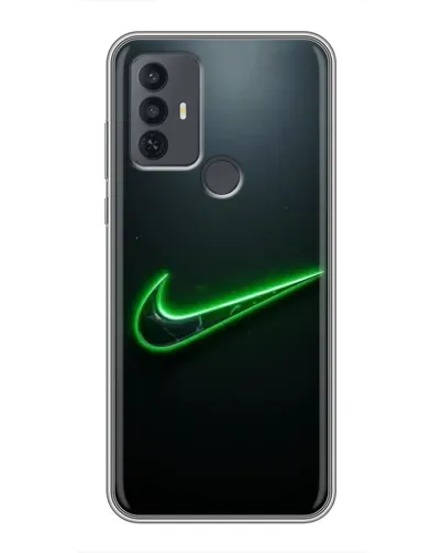 Чехол для TCL 30E с картинкой «Неоновый контур Nike»