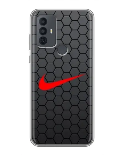Чехол для TCL 30E с картинкой «Nike — карбоновая сетка»