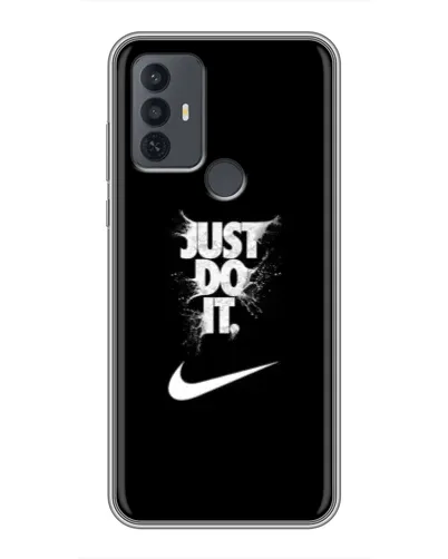 Чехол для TCL 30E с картинкой «Текстовый принт Nike»