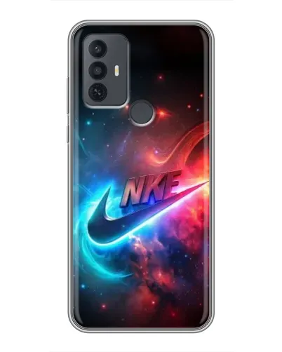 Чехол для TCL 30E с картинкой «Огненный логотип Nike»