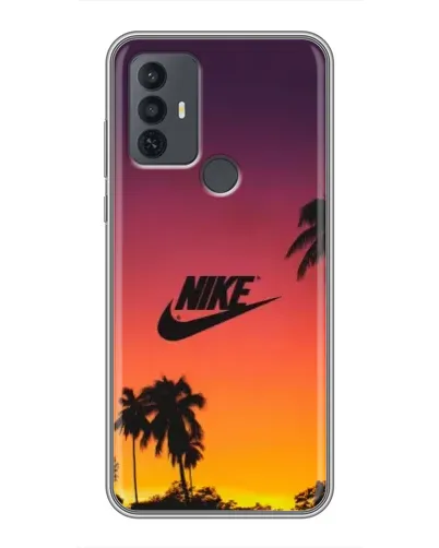 Чехол для TCL 30E с картинкой «Nike на закате солнца»