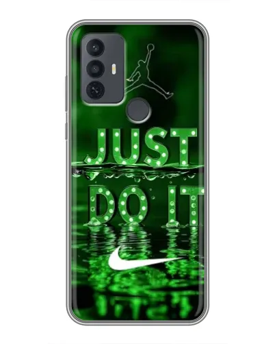 Чехол для TCL 30E с картинкой «Зеленый неоновый Nike»