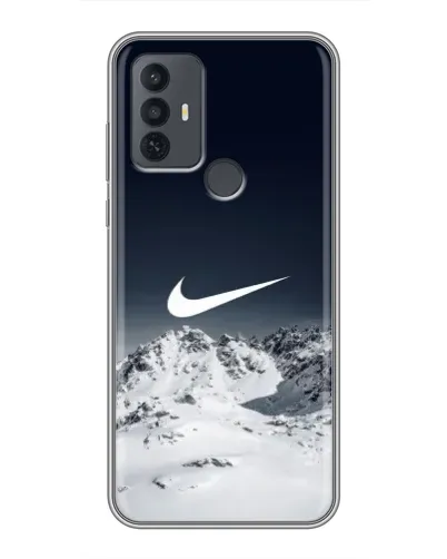 Чехол для TCL 30E с картинкой «Nike — зимние горы»