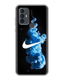 Чехол для TCL 30E с картинкой «Nike и синий дым»