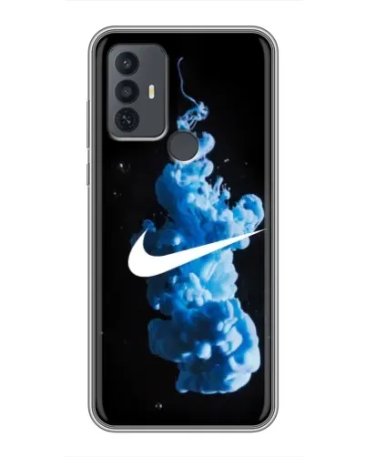 Чехол для TCL 30E с картинкой «Nike и синий дым»