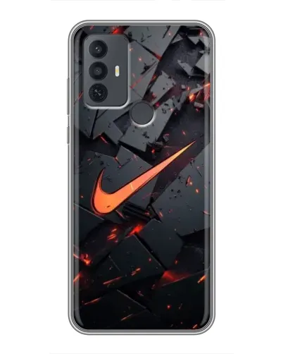 Чехол для TCL 30E с картинкой «Nike — эффект разломов»