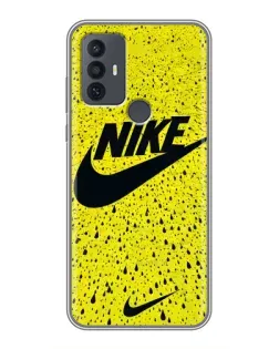 Чехол для TCL 30E с картинкой «Желтый текстурный Nike»