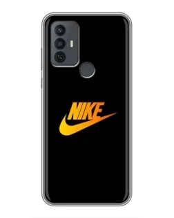 Чехол для TCL 30E с картинкой «Золотой логотип Nike»