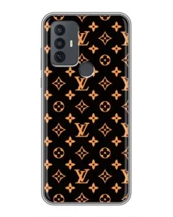 Чехол для TCL 30E с картинкой «Золотая монограмма LV»