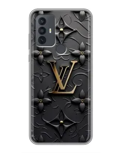 Чехол для TCL 30E с картинкой «Кожаная текстура LV»