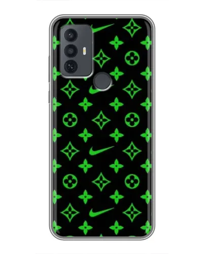Чехол для TCL 30E с картинкой «Неоновый принт LV»