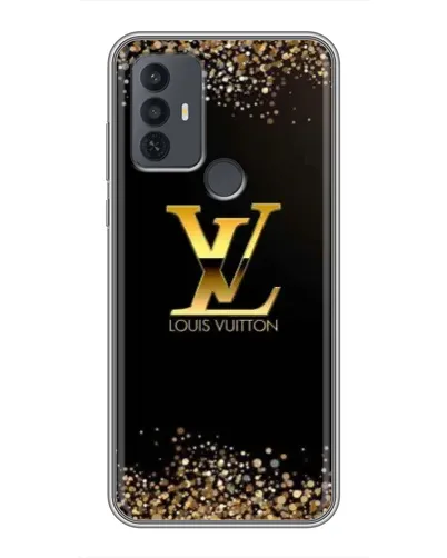 Чехол для TCL 30E с картинкой «LV — золотые искры»