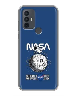 Чехол для TCL 30E с картинкой «NASA — лунная миссия»