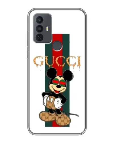 Чехол для TCL 30E с картинкой «Микки Маус Gucci — полосы» Чехол для TCL 30E с картинкой «Микки Маус Gucci — полосы»