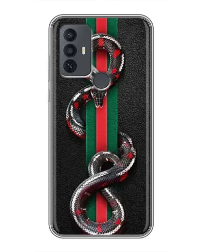 Чехол для TCL 30E с картинкой «Gucci — змея на полосе» Чехол для TCL 30E с картинкой «Gucci — змея на полосе»
