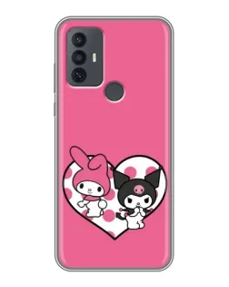 Чехол для TCL 30E с картинкой «Kuromi и My Melody»