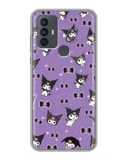 Чехол для TCL 30E с картинкой «Kuromi — паттерн»