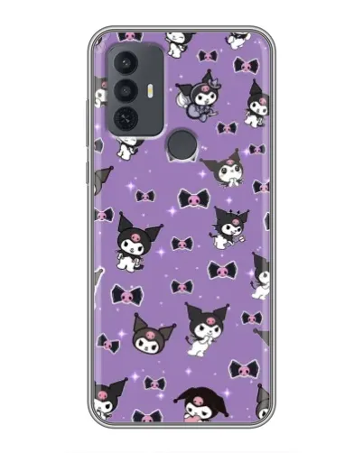 Чехол для TCL 30E с картинкой «Kuromi — паттерн» Чехол для TCL 30E с картинкой «Kuromi — паттерн»