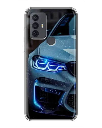 Чехол для TCL 30E с картинкой «Взгляд BMW с синими фарами» Чехол для TCL 30E с картинкой «Взгляд BMW с синими фарами»