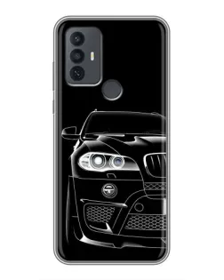 Чехол для TCL 30E с картинкой «Темный силуэт BMW»