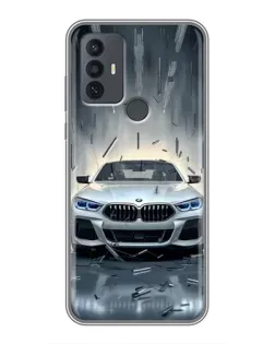 Чехол для TCL 30E с картинкой «BMW в свете фар»