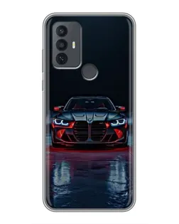 Чехол для TCL 30E с картинкой «BMW на мокрой дороге»