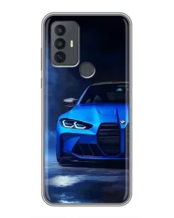 Чехол для TCL 30E с картинкой «Голубая BMW M4»
