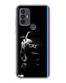 Чехол для TCL 30E с картинкой «Силуэт BMW в темноте»