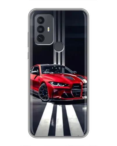 Чехол для TCL 30E с картинкой «Красная BMW на дороге» Чехол для TCL 30E с картинкой «Красная BMW на дороге»