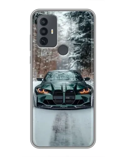 Чехол для TCL 30E с картинкой «BMW в зимнем лесу» Чехол для TCL 30E с картинкой «BMW в зимнем лесу»