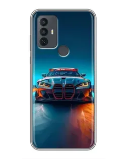 Чохол для TCL 30E з картинкою «BMW — вогні неону»
