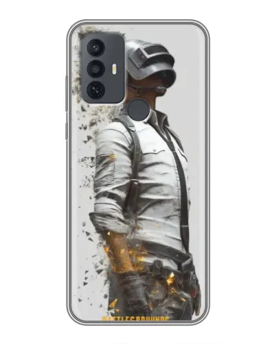 Чехол для TCL 30E с картинкой «PUBG — боец в пыли»