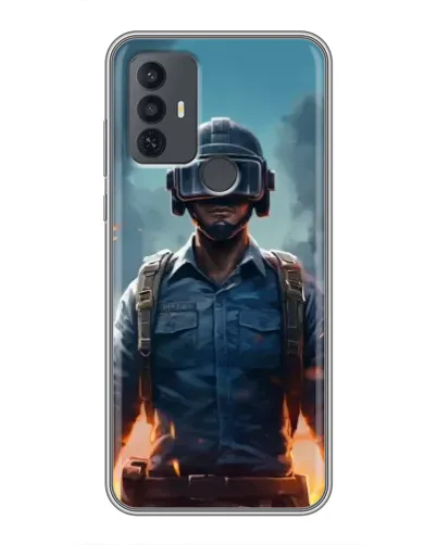 Чехол для TCL 30E с картинкой «PUBG — реалистичный герой»