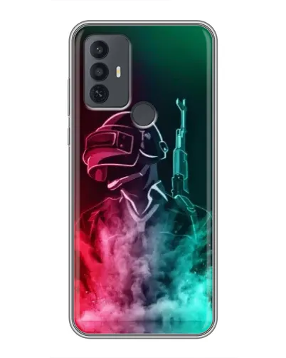Чехол для TCL 30E с картинкой «PUBG — огненный воин»