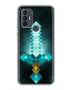 Чехол для TCL 30E с картинкой «Алмазный меч неон»